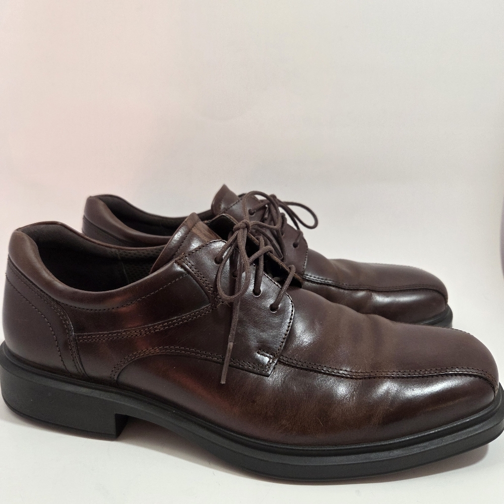 Ecco Men's Helsinki 2 Classic Brown Leather Derby Lace-Up Shoe Dress Business